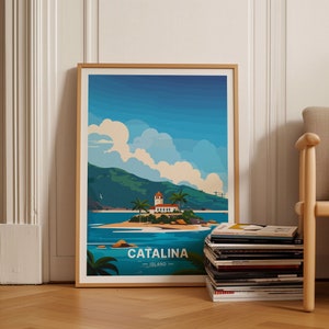 Catalina Island Poster, Travel Wall Art, California Coastal Decor, Adventure Aesthetic, Unique Gift Idea, C20-1696