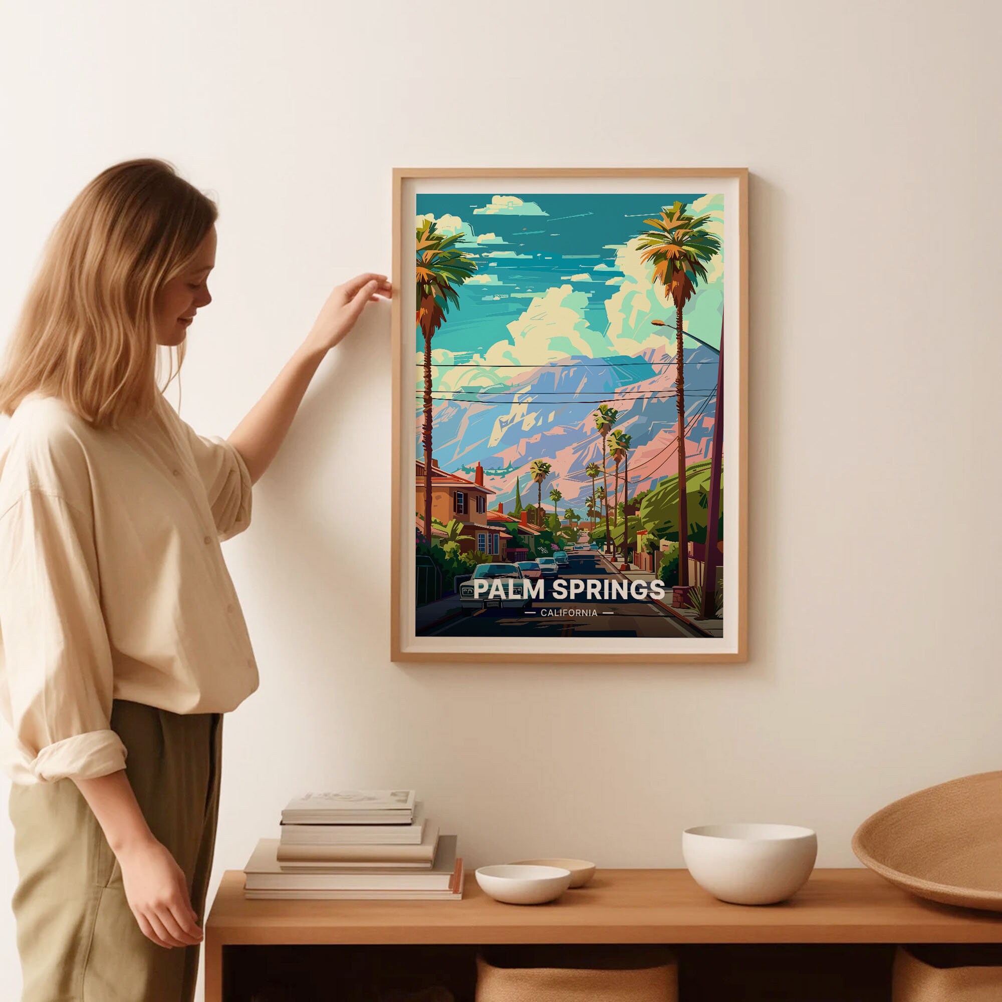 Palm Springs Travel Poster, Retro California Art Print, C20-356 - Etsy