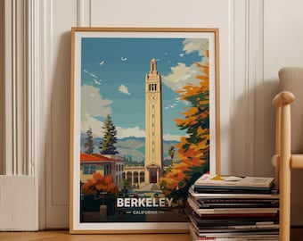 Berkeley California Travel Poster, University of California Campus Art, C20-1476