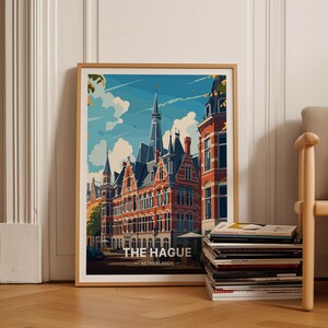 The Hague Travel Poster, Cityscape Wall Art, Netherlands Destination Artwork, Home and Office Decor, Gift for Travel Enthusiasts, C20-841