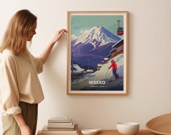 Niseko Ski Resort Poster, Hokkaido Japan Travel Art, C20-1675 - Etsy