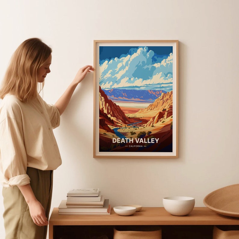 Death Valley National Park Travel Poster, California Landscape Art, C20-1268 afbeelding 2