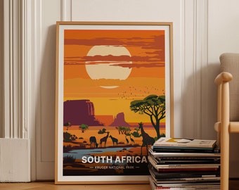 Kruger National Park Poster, South Africa Safari Wall Art, C20-1272