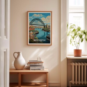 Newcastle Travel Poster, United Kingdom Cityscape Art, Unique Wedding & Birthday Gift Idea, Personalized Home Decor, C20-48 image 4