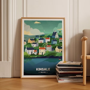 Kinsale Ireland Travel Poster, Cork Wall Art, County Cork Irish Destinations, Wild Atlantic Way Decor, C20-788