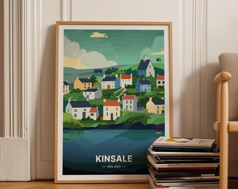 Kinsale Ireland Travel Poster, County Cork, Wild Atlantic Way Art, C20-788
