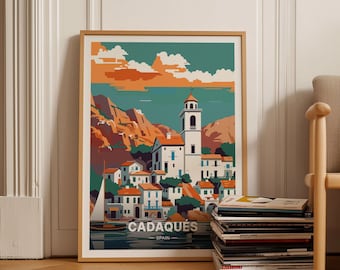Cadaqués Spain Travel Poster, Coastal Town Art, C20-1127