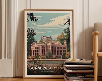 Gunnersbury Park Museum Art Deco Poster, West London Travel Print, C20-1059
