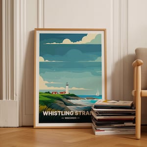 Whistling Straits Golf Course Poster, Travel Wall Art, Wisconsin Scenic Landscape, Home Decor, Office Decoration, C20-1544