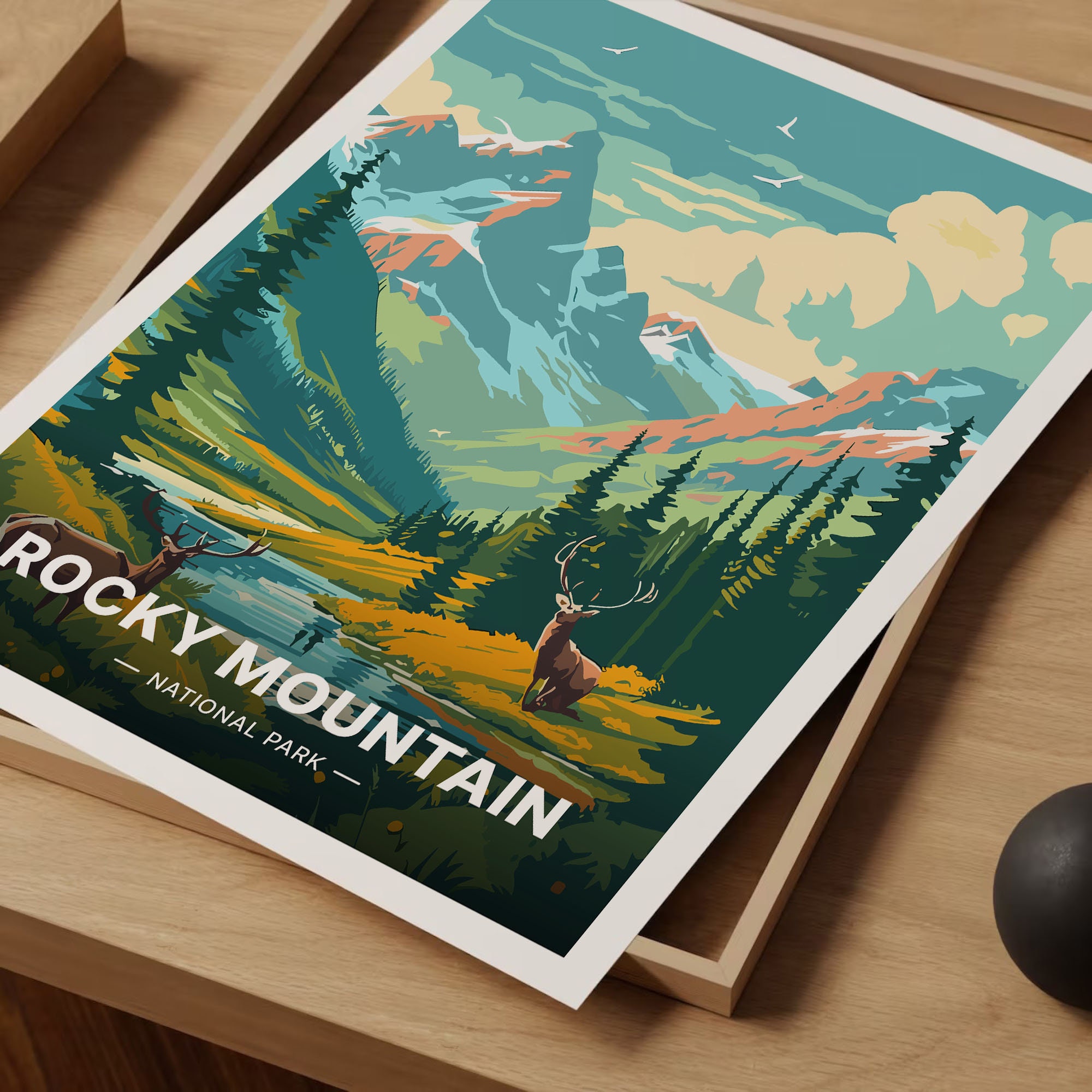 Rocky Mountain National Park Poster, Vintage Travel Art Print, C20