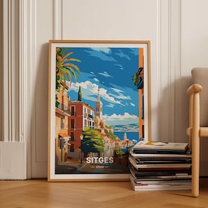 Sitges Spain Travel Poster, Artistic Wall Art for Home & Office Decor, Unique Spain Destination Gift, C20-1664