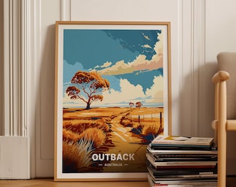 Australia Outback Travel Poster, Scenic Landscape Art, C20-1958