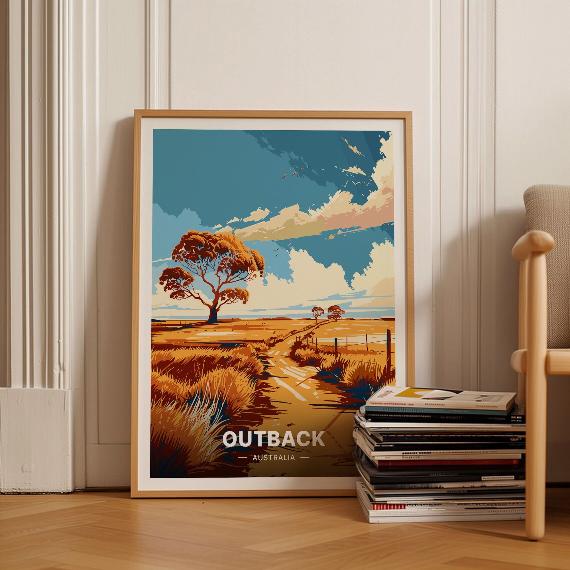 Australia Outback Travel Poster, Scenic Landscape Art, C20-1958 - Etsy