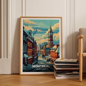 Montreal Skyline Art Poster, Quebec Cityscape, Canadian Travel Decor, Home Office Wall Art, Birthday Housewarming Gift Idea, C20-294