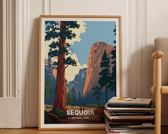 Sequoia National Park Poster, California Travel Wall Art, Nature Lover Gift, Adventure Decor, C20-916