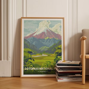 Cotopaxi National Park Travel Poster - Ecuador Volcano, South America Adventure, Wall Art for Home Decor, C20-1667