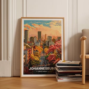 Johannesburg Safari Travel Poster, South Africa Wall Art, Unique Wedding & Birthday Gift Idea, C20-1051