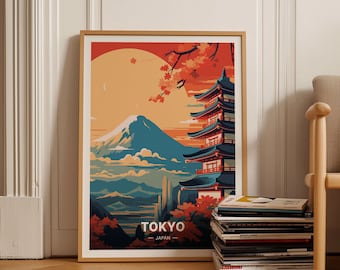 Tokyo Skyline Art Print, Japan Travel Poster, Personalized Gift, C20-28