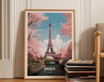 Paris Eiffel Tower Vintage Travel Poster