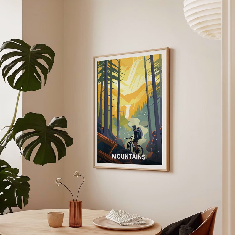 Mountain Bike Travel Poster, Extreme Sports Wall Art, C20-314 bild 7