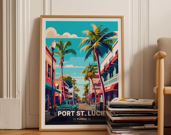 Port St. Lucie Florida Travel Poster, Coastal Art Print, C20-1215