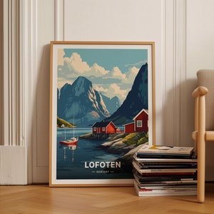 Lofoten Travel Poster, Scenic Norway Wall Art, Unique Birthday or Anniversary Gift Idea, C20-1603
