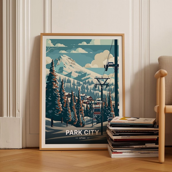 Park City Ski Resort Poster, Utah Travel Wall Art, C20-1399