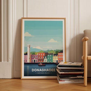 Donaghadee Leuchtturm Poster, Nordirland Reisekunst, Küstenwanddekor, Nautisches Thema, C20-221