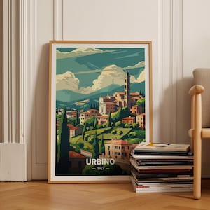 Italy Urbino Poster, Travel Wall Art, Italian Cityscape, Home Decor, Art Lover Gift, Urbino Italy Scenery, C20-1414