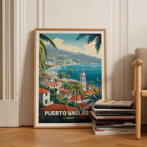 Puerto Vallarta Mexico Poster, Wall Art for Travel Enthusiasts, Guadalajara Decor, Adventure Home Decor, C20-664