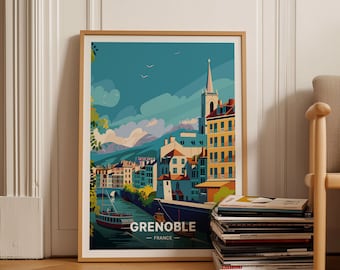 Grenoble France Travel Poster, 3D Style Wall Art, Perfect Gift for Travel Enthusiasts, Home Decor, C20-1393