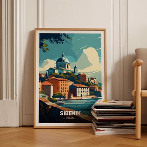 Croatia Sibenik Travel Poster, Artistic Wall Decor, Unique Home & Office Decoration, Gift for Wanderlusts, C20-1350