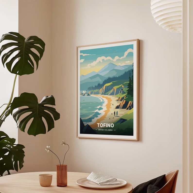 Tofino Travel Poster, Minimalist British Columbia Art, Canada Wall Decor, C20-47 image 7
