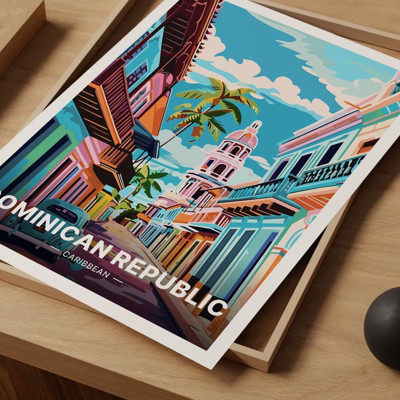 Santo Domingo Print, Dominican Republic Travel Poster, Mid-Century Modern Art, C20-743 image 5