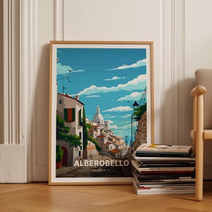 Alberobello Italy Travel Poster, Scenic Italian Landscape Wall Art, Home & Office Decor, Gift for Travel Enthusiasts, C20-958