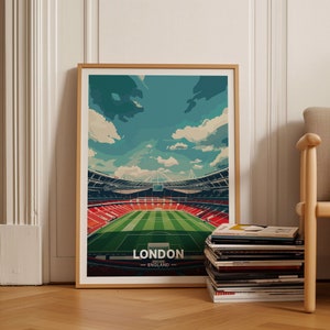 London England Emirates Stadium Poster, Arsenal Travel Art, Home Decor, Wall Art, Gift for Soccer Fans, C20-1787