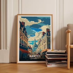 Nantes Travel Poster, French Cityscape Wall Art, Home Decor, Gift for Travel Enthusiasts, Artistic Room Decoration, C20-824