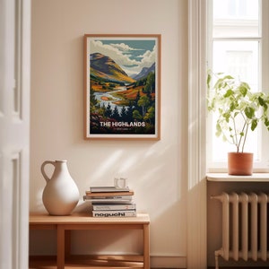 Scottish Highlands Travel Poster, Landscape Wall Art, C20-391 imagen 4