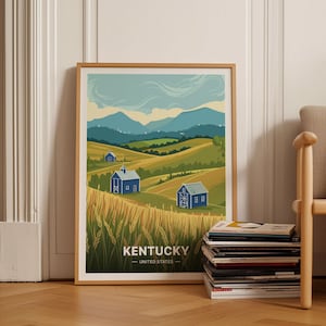 Kentucky Travel Poster, Vintage Inspired Wall Art, Unique Gift for Travelers, Home Decor, Office Decoration, C20-928
