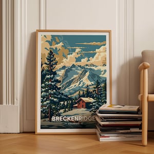 Breckenridge Ski Resort Poster, Travel-Inspired Wall Art, Home Decor, Gift for Skiers, Mountain Landscape Print, C20-1404