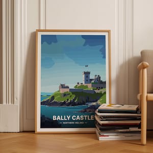 Ballycastle Travel Poster, Northern Ireland Landscape Art, Eco-Friendly Irish Wall Decor for Home and Office, C20-1881