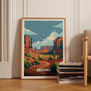 Póster de viaje de Sedona, Arizona, arte mural con paisaje desértico, idea única para regalo de cumpleaños o aniversario, C20-707