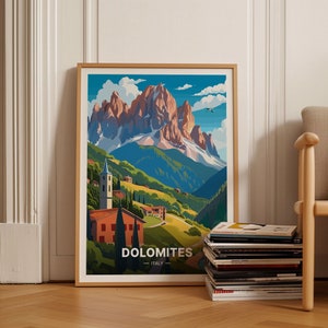 Dolomites Italy Travel Poster, Scenic Piave Valley Wall Art, Perfect for Home Decor & Travel Enthusiasts, C20-543