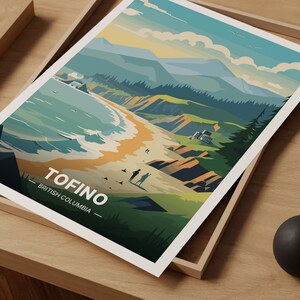 Tofino Travel Poster, Minimalist British Columbia Art, Canada Wall Decor, C20-47 image 5