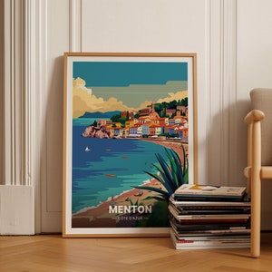 Menton, Côte d&#39;Azur Travel Poster - French Riviera, France Wall Art for Home Decor and Gift, C20-754