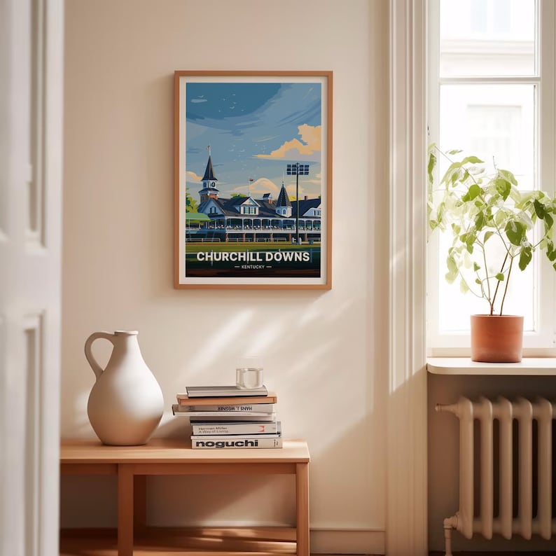 Churchill Downs Art Print, Kentucky Horse Racing Travel Poster, C20-1002 image 4
