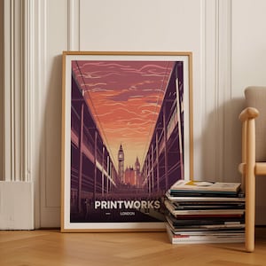 London Nightlife Travel Poster, Printworks Music Venue, Canada Water, Gig Art, Architectural Decor, Gift for Travelers &, C20-77