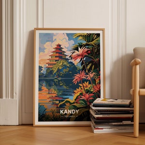 Kandy Sri Lanka Travel Poster, Cityscape Wall Art, Travel Enthusiast Gift, Home Decor, Birthday Present Idea, C20-1923