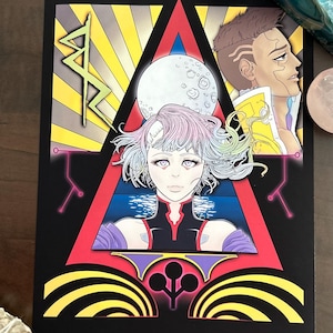 Large Cyberpunk 2077 Fanart | Art Print Scifi Samurai Punk Neon | Cyberpunk Edgerunners Lucy David Arasaka