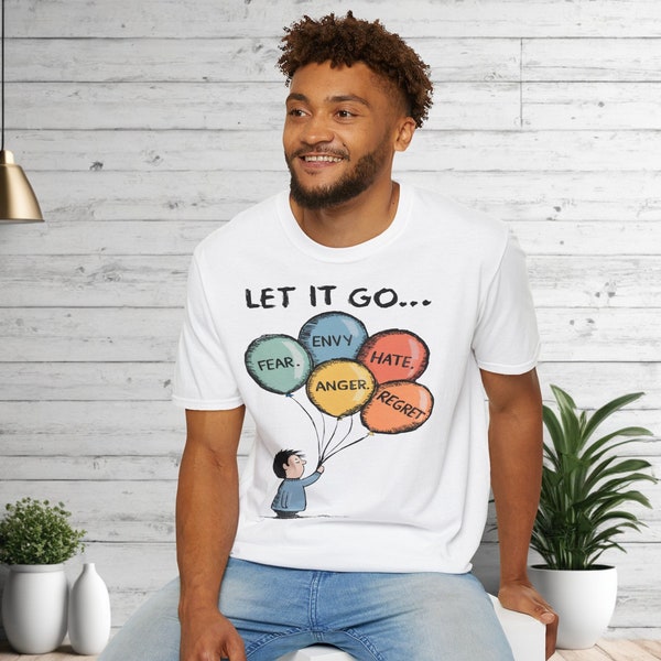 T-shirt Personnalisé Let It Go  - Cadeau Personnalisé avec slogan positif Manches Courtes